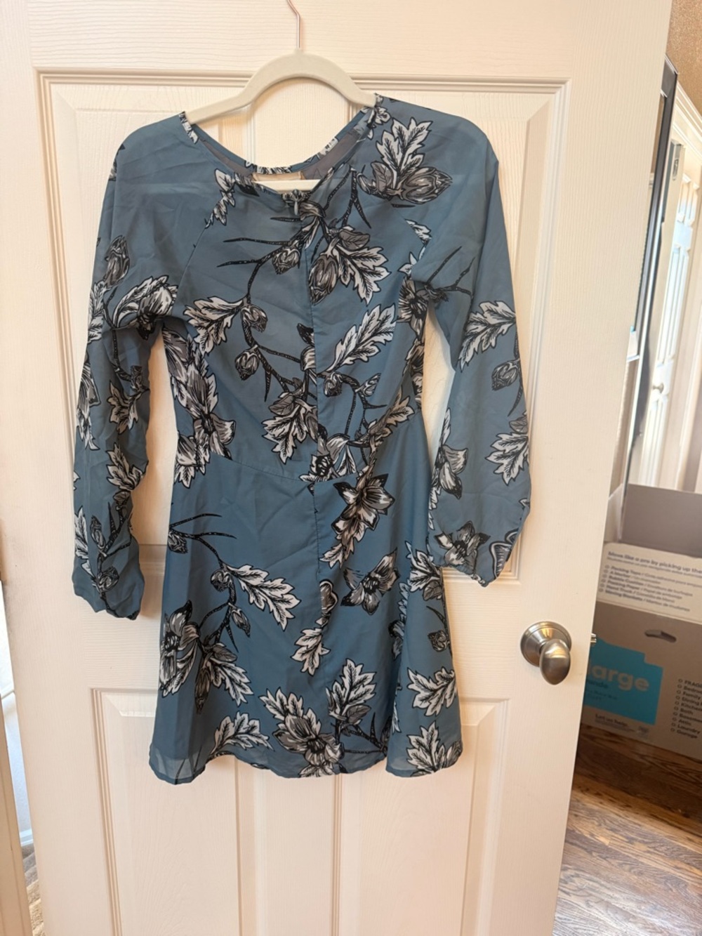 For Love And Lemons Blue Floral Mini Dress - Picture 4 of 4